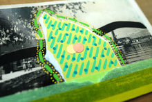 Load image into Gallery viewer, Green Art Collage On Vintage Landscape Postcard