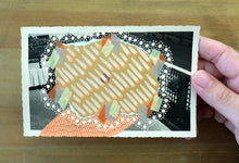 Charger l'image dans la galerie, Abstract Mixed Media Collage On Vintage Postcard