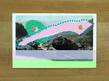 Load image into Gallery viewer, Abstract Art Collage On Vintage Landscape Postcard