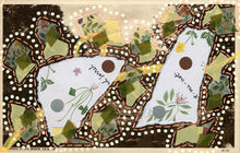 Load image into Gallery viewer, Green Abstract Collage On Vintage Postcard