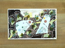 Load image into Gallery viewer, Green Abstract Collage On Vintage Postcard