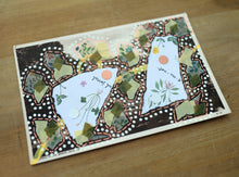Load image into Gallery viewer, Green Abstract Collage On Vintage Postcard
