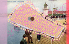 Load image into Gallery viewer, Pastel Pink And Yellow Abstract Collage On Vintage Postcard