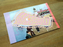 Load image into Gallery viewer, Pastel Pink And Yellow Abstract Collage On Vintage Postcard