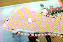 Load image into Gallery viewer, Pastel Pink And Yellow Abstract Collage On Vintage Postcard