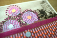 Load image into Gallery viewer, Pink, Brown And Burgundy Abstract Collage On Retro Vintage Postcard