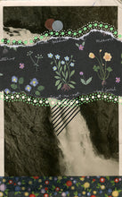 Load image into Gallery viewer, Floral Abstract Art Collage Composition On Vintage Waterfall Postcard