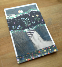 Load image into Gallery viewer, Floral Abstract Art Collage Composition On Vintage Waterfall Postcard