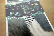 Load image into Gallery viewer, Floral Abstract Art Collage Composition On Vintage Waterfall Postcard