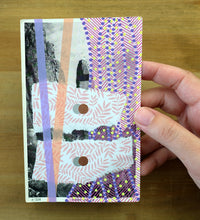 Load image into Gallery viewer, Rose Pink And Lilac Art Collage On Vintage Landscape Postcard