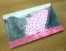 画像をギャラリービューアに読み込む, Neon Pink Contemporary Abstract Art Collage On Vintage Natural Landscape Postcard