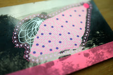 画像をギャラリービューアに読み込む, Neon Pink Contemporary Abstract Art Collage On Vintage Natural Landscape Postcard