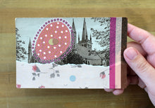 Load image into Gallery viewer, Paper Ephemera Art Collage In Rose Pink, Brown And Red Wine