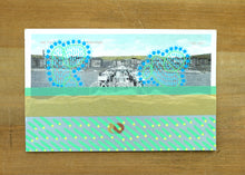 Load image into Gallery viewer, Vintage Brighton Postcard Altered With Gold, Mint And Turquoise Colours