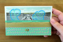Load image into Gallery viewer, Vintage Brighton Postcard Altered With Gold, Mint And Turquoise Colours