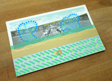 Load image into Gallery viewer, Vintage Brighton Postcard Altered With Gold, Mint And Turquoise Colours
