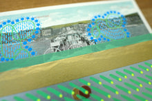 Load image into Gallery viewer, Vintage Brighton Postcard Altered With Gold, Mint And Turquoise Colours