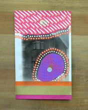 将图片加载到图库查看器,Neon Orange, Red And Purple Art Collage On Vintage Postcard