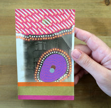 将图片加载到图库查看器,Neon Orange, Red And Purple Art Collage On Vintage Postcard