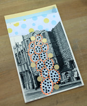 Load image into Gallery viewer, Contemporary Abstract Art Collage On Retro Postcard