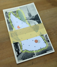 Load image into Gallery viewer, Yellow Gold Abstract Collage On Retro Postcard
