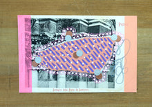 Cargar imagen en el visor de la galería, Pink Purple Collage On Vintage Pistoia Postcard
