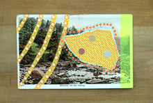 Load image into Gallery viewer, Yellow Orange Art Collage On Vintage Landscape Postcard
