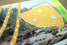 Load image into Gallery viewer, Yellow Orange Art Collage On Vintage Landscape Postcard
