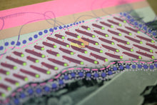 Load image into Gallery viewer, Purple And Pink Mixed Media Art Collage On Retro Postcard