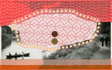 Load image into Gallery viewer, Red Collage Art On vintage Postcard