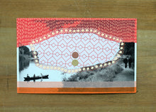 Load image into Gallery viewer, Red Collage Art On vintage Postcard