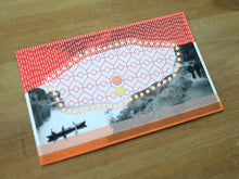 Load image into Gallery viewer, Red Collage Art On vintage Postcard