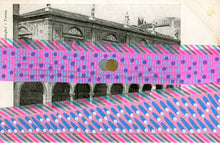 Load image into Gallery viewer, Vintage City View Postcard Altered With Pink Colours