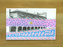 Load image into Gallery viewer, Vintage City View Postcard Altered With Pink Colours