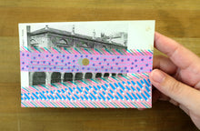 Load image into Gallery viewer, Vintage City View Postcard Altered With Pink Colours