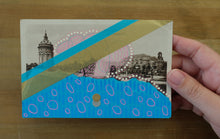 Load image into Gallery viewer, Mixed Media Art Collage On Vintage Retro Postcard