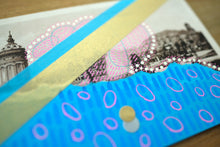 Load image into Gallery viewer, Mixed Media Art Collage On Vintage Retro Postcard