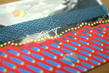 Load image into Gallery viewer, Red Blue Mixed Media Collage On Vintage Mountain View Postcard