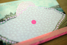 Load image into Gallery viewer, Pink Mixed Media Abstract Collage On Vintage Morecambe Postcard