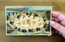 Load image into Gallery viewer, Orange And Yellow Collage Art On Vintage Postcard