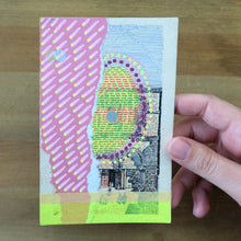 Load image into Gallery viewer, Pink And Yellow Abstract Art Composition On Vintage Postcard Illustration