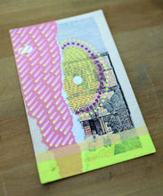 Load image into Gallery viewer, Pink And Yellow Abstract Art Composition On Vintage Postcard Illustration