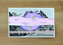 Load image into Gallery viewer, Red, Pink And Purple Collage Art Composition On Retro Postcard