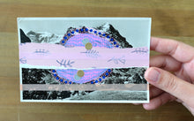 Load image into Gallery viewer, Red, Pink And Purple Collage Art Composition On Retro Postcard