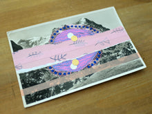 Load image into Gallery viewer, Red, Pink And Purple Collage Art Composition On Retro Postcard