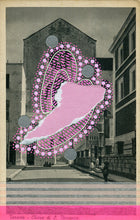 Load image into Gallery viewer, Pink Abstract Art Collage On Vintage Postcard Of Taranto City