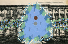 Load image into Gallery viewer, Green Light Blue Collage On Vintage Granada Postcard