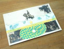 Load image into Gallery viewer, Monument Vintage Postcard Collage Altered With Paper And Pens