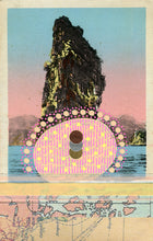 Load image into Gallery viewer, Ombre Pink, Beige And Light Blue Collage On Vintage Retro Postcard