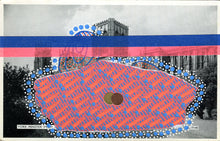 将图片加载到图库查看器,Neon Red And Blue Collage On Vintage York Minister Postcard